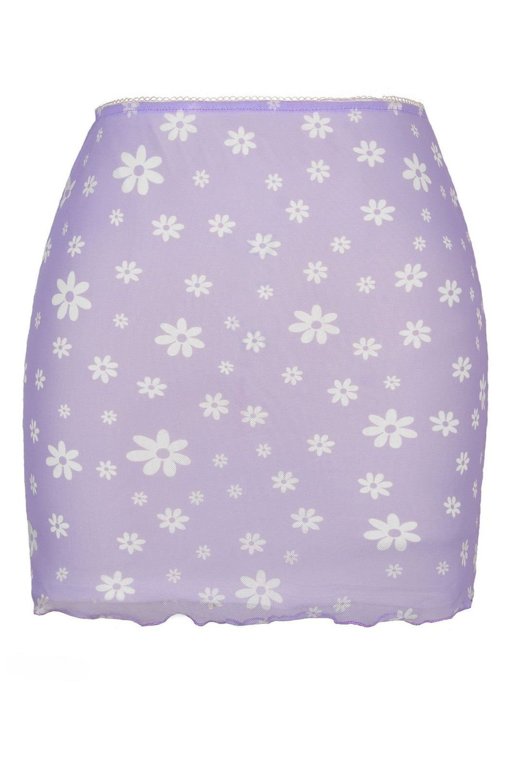 Printed Mesh Bodycon Mini Skirt