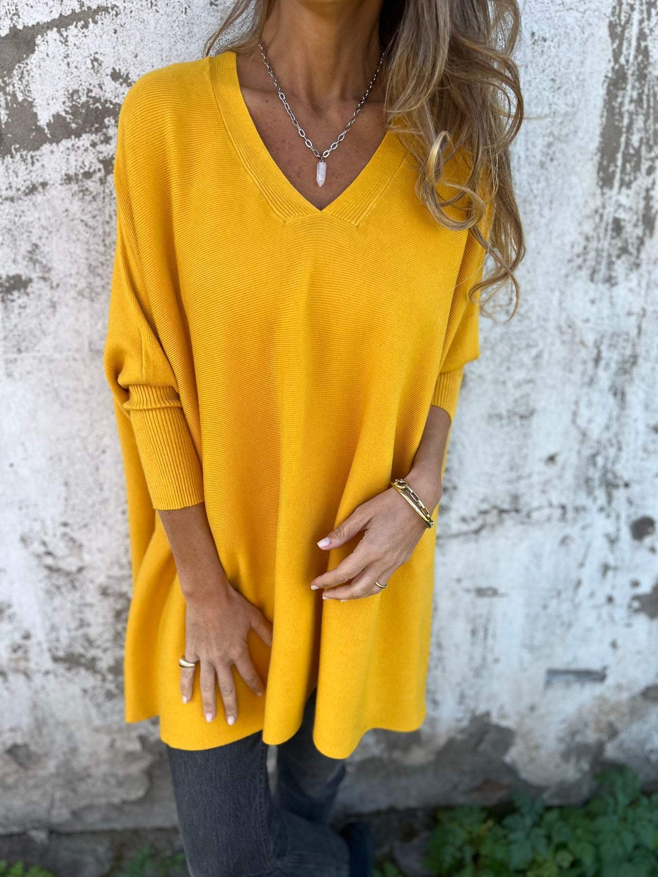Koa | Women's Oversized V-Neck Tunic Sweater