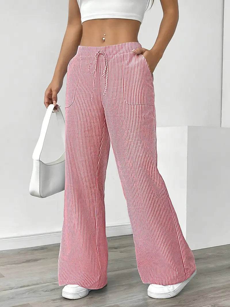 Nina - Elegant Striped Pant With Pockets