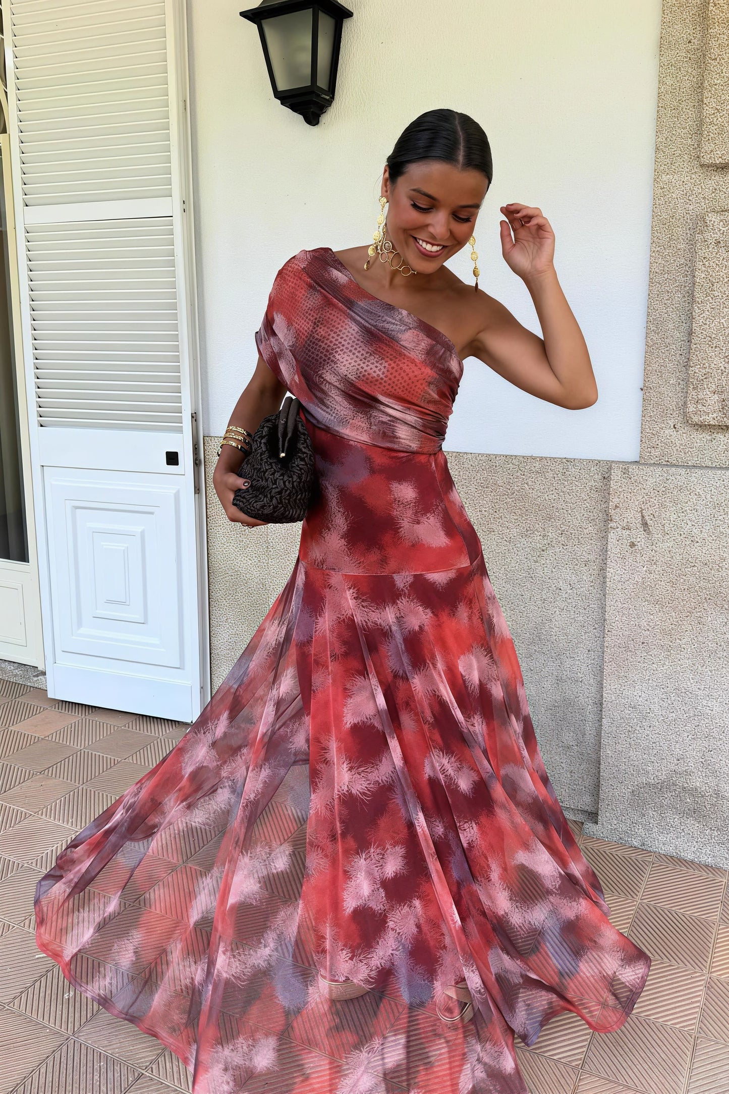 Floral Print Ruched Flared A-Line Vacation Mini Dress
