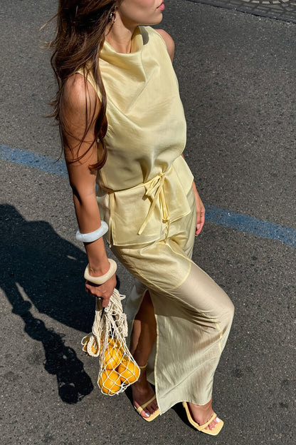 Chic Sleeveless Cami And Long Skirt Set Two Piece Set