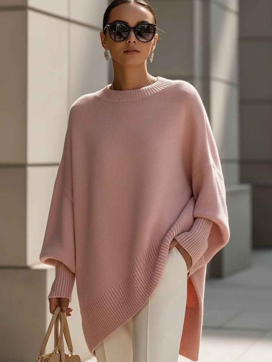 Callowyn | Women's Oversized Cashmere Cape Sweater, Poncho-Style Batwing Sleeve – Elegant Layering