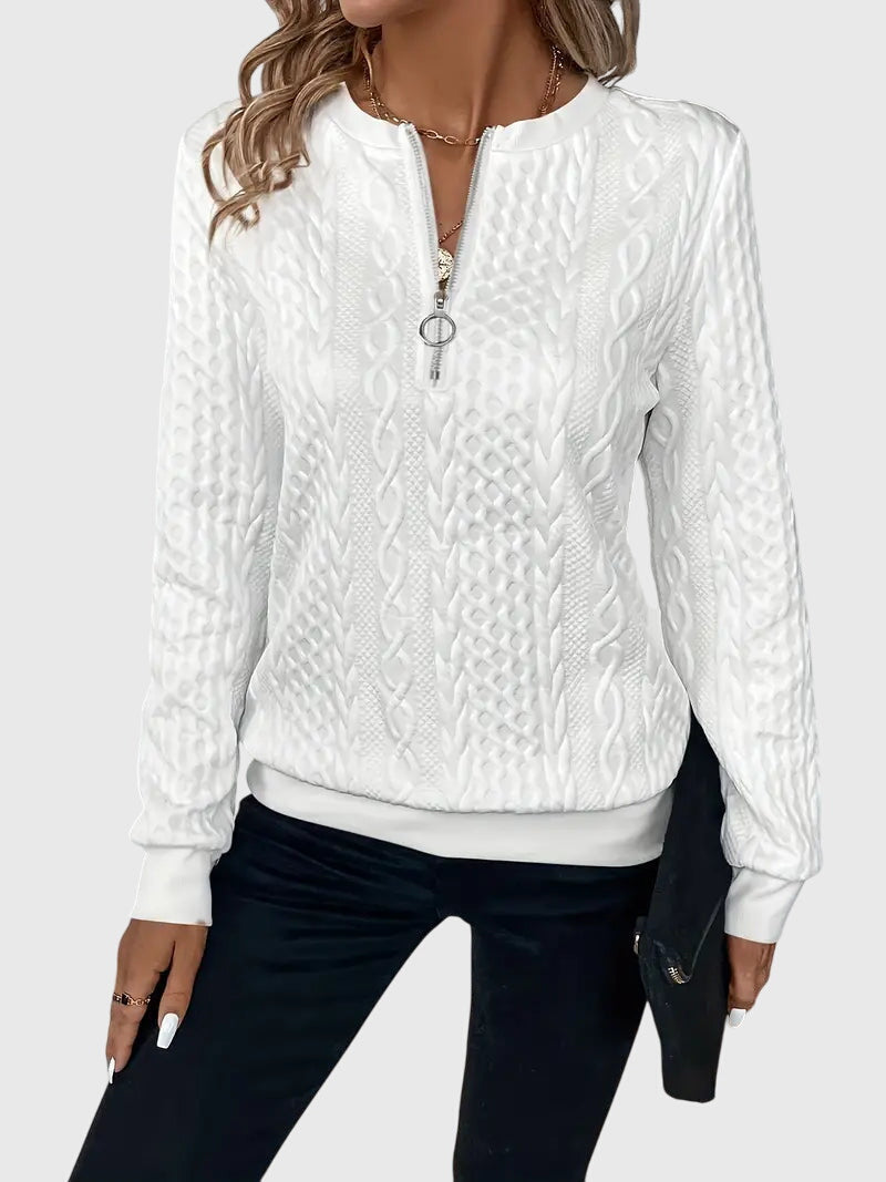Nora | Women's Cable Knit Quarter-Zip Sweater