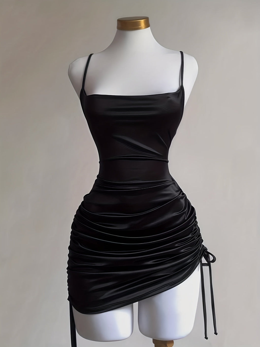 Ruched Drawstring Homecoming Mini Dress
