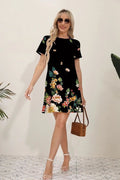 Latest Summer Fashion Floral Pattern Circular Neck Dress