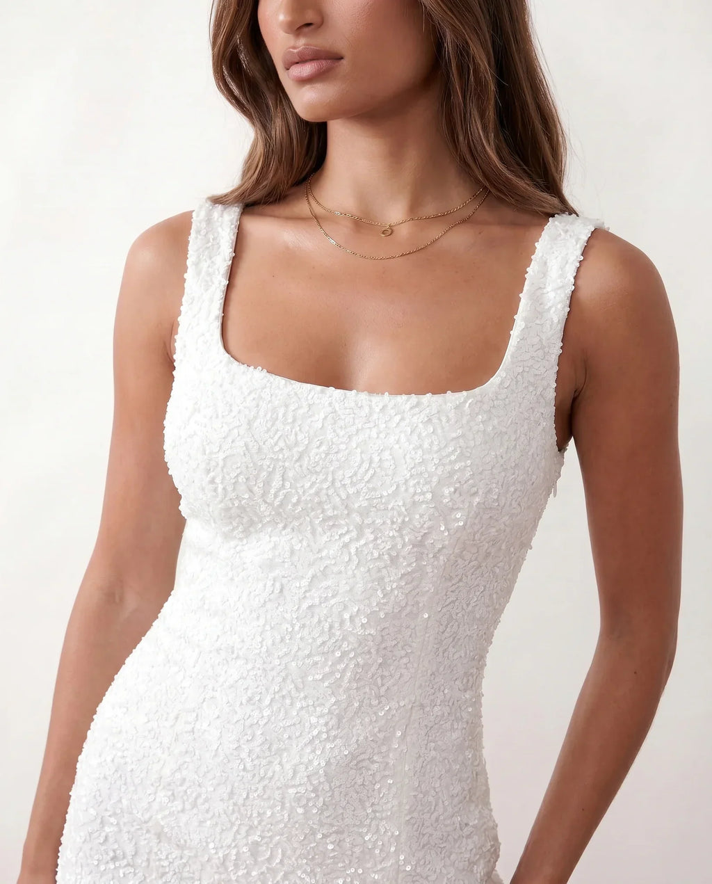 Sequin Square Neck Mini Homecoming Dress