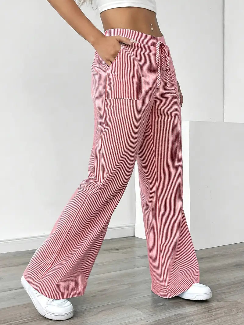 Nina - Elegant Striped Pant With Pockets