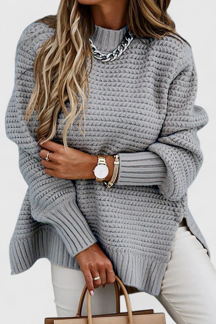 Kalyzziah | Women's Chunky Knit Mock Neck Sweater