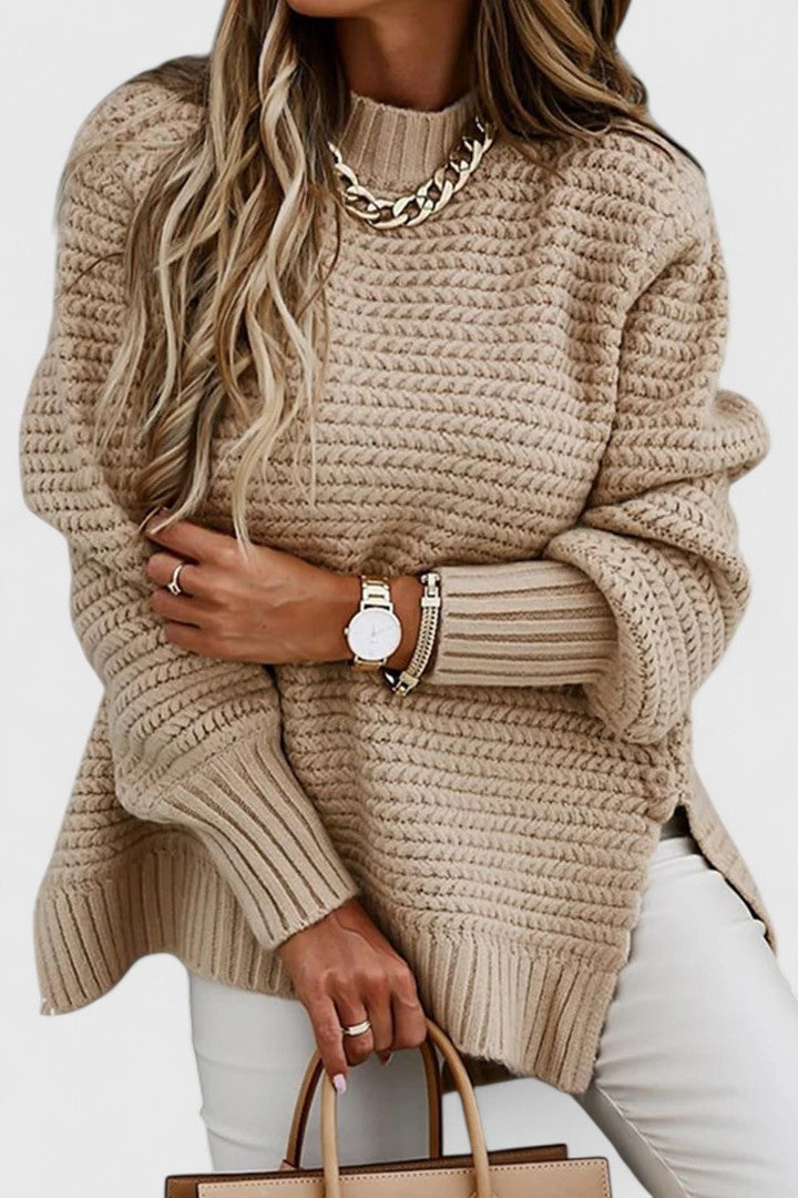 Kalyzziah | Women's Chunky Knit Mock Neck Sweater