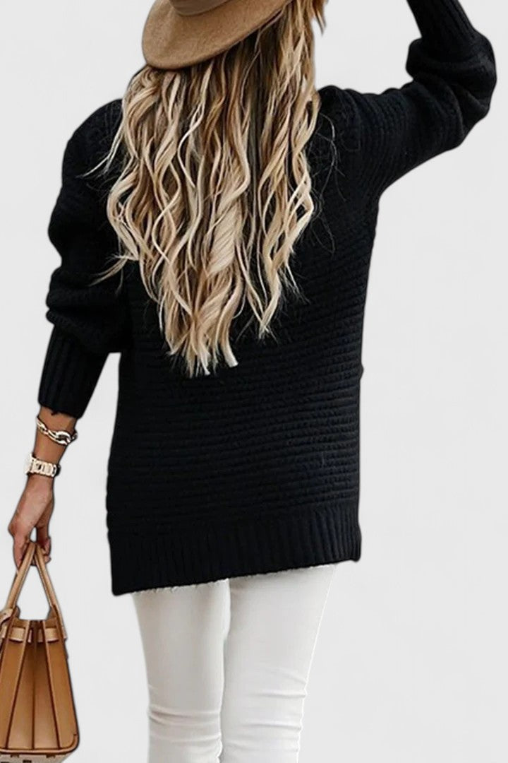 Kalyzziah | Women's Chunky Knit Mock Neck Sweater