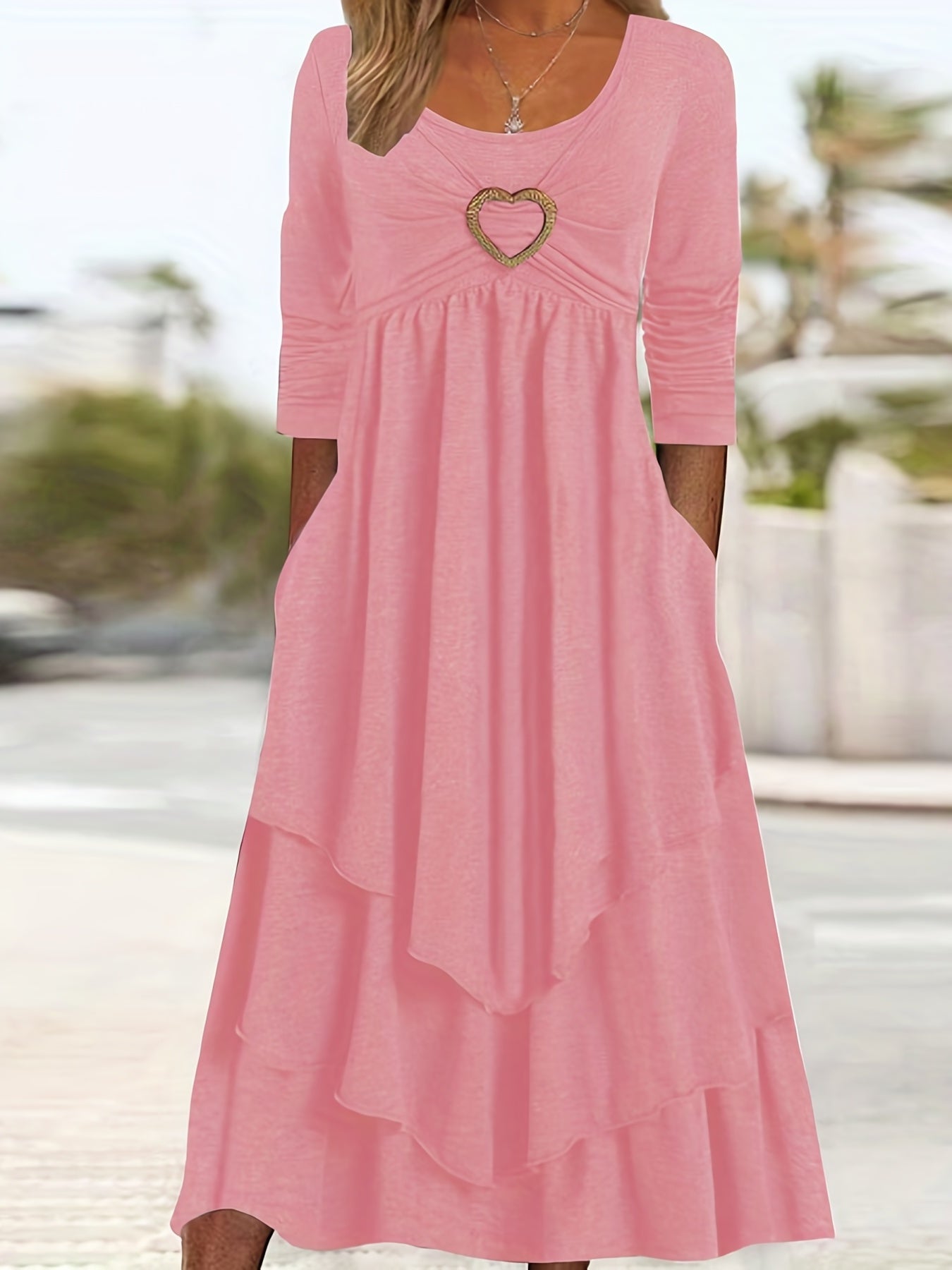 Angie-Elegant Dress With Heart Detail