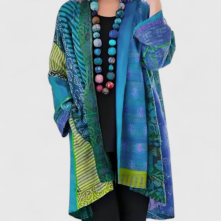 Calirenne | Women's Patchwork Print Kimono Cardigan