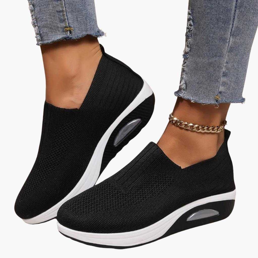 Knit Slip-On Air Cushion Platform Sneaker