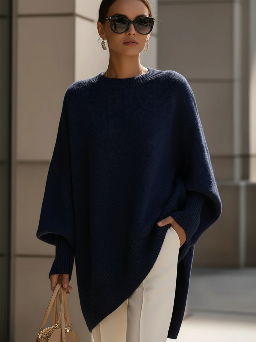 Callowyn | Women's Oversized Cashmere Cape Sweater, Poncho-Style Batwing Sleeve – Elegant Layering
