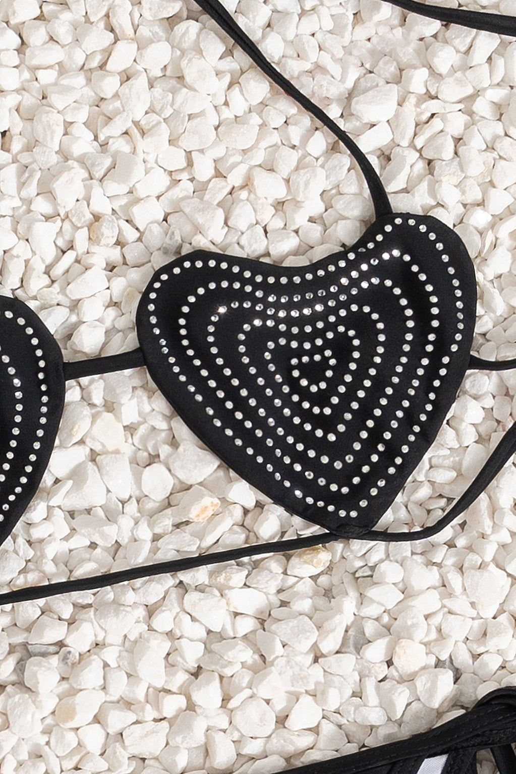Heart Rhinestone Low Waist Bikini Set