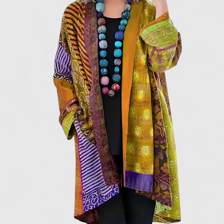 Calirenne | Women's Patchwork Print Kimono Cardigan