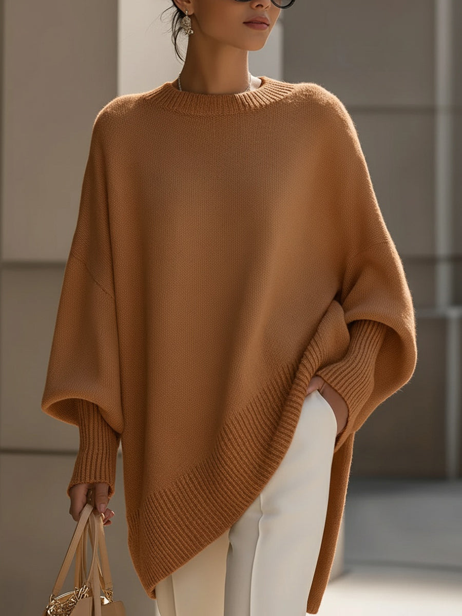 Callowyn | Women's Oversized Cashmere Cape Sweater, Poncho-Style Batwing Sleeve – Elegant Layering