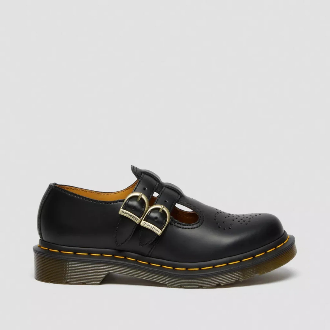 Double Buckle Leather Mary Jane Flats Women - Edgy Casual