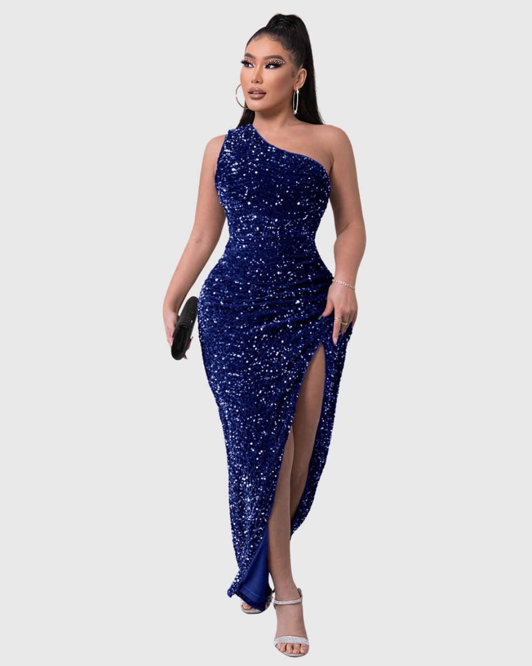 Sequin One-Shoulder Homecoming Dress