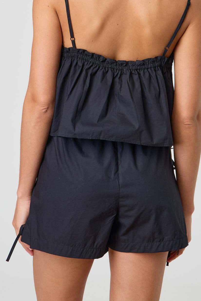 Stripe Bow Elastic Waist Casual Shorts