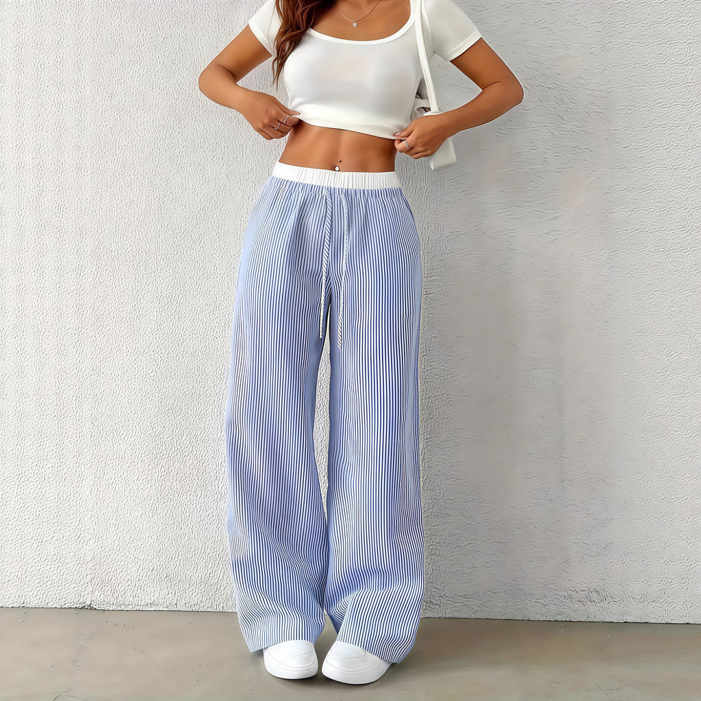 Fashion Striped Straight Casual Pants