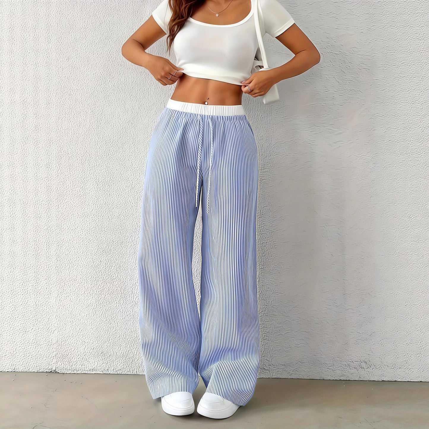 Fashion Striped Straight Casual Pants