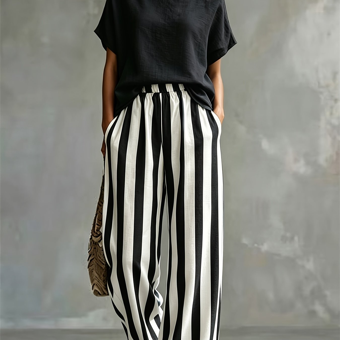 Striped Wide Leg Two Piece Set for Vacation Style