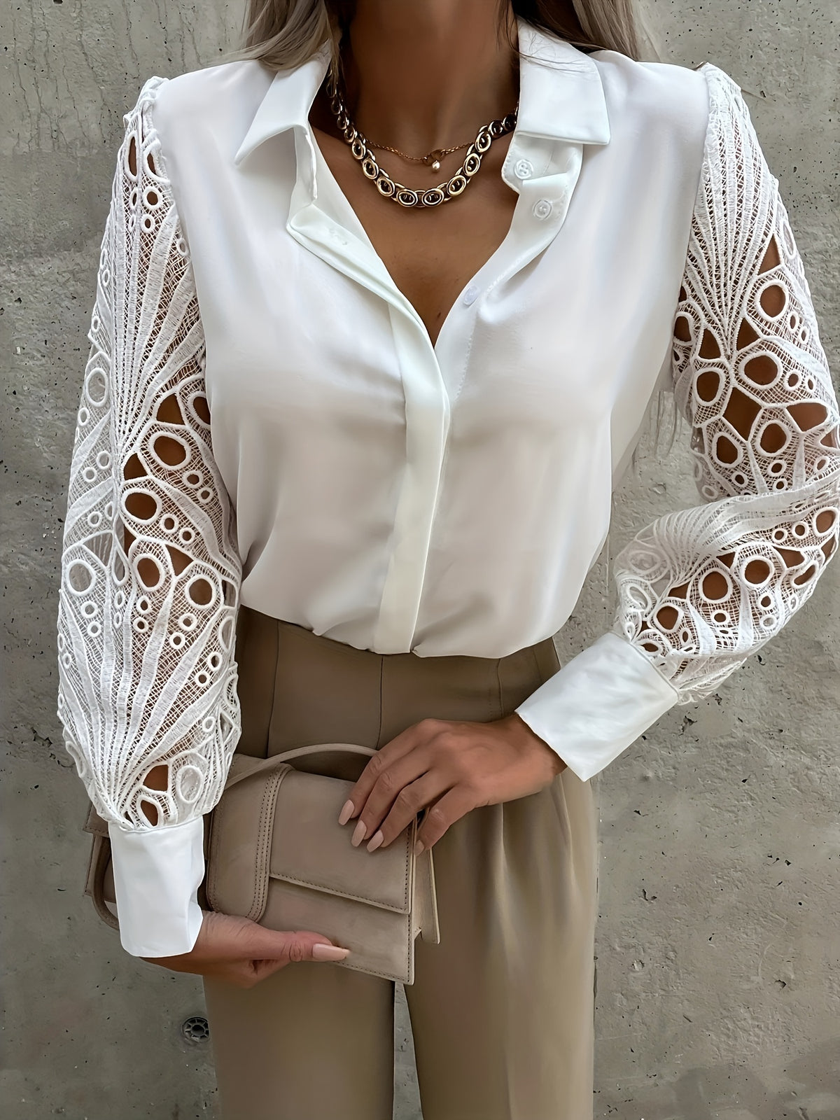 Graceful Strong Chiffon V Neck Blouse