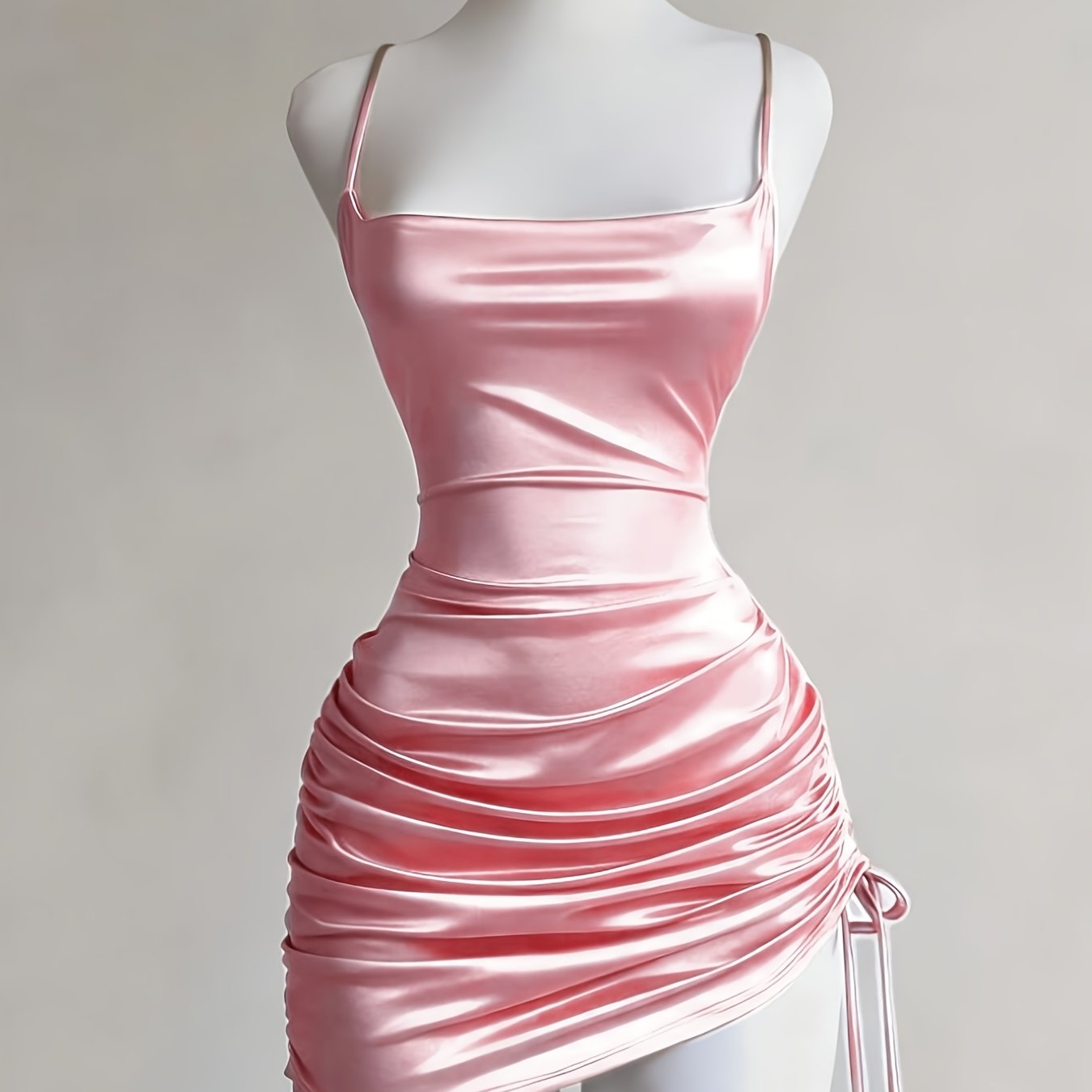 Ruched Drawstring Homecoming Mini Dress