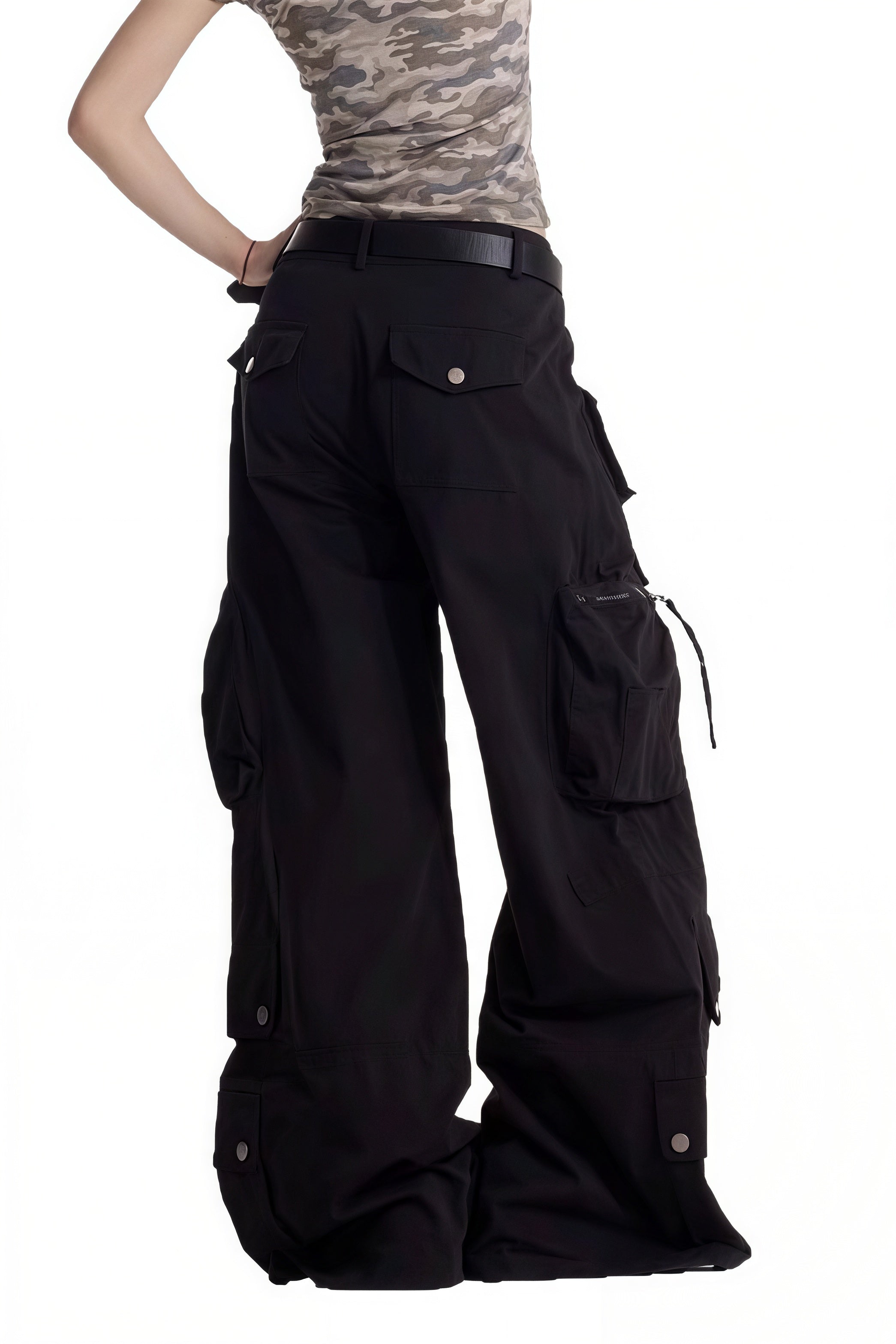 Retro Y2K Lace Up Wide Leg Jeans