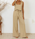 Megan - Minimalist Top And Wide-Leg Pants Set
