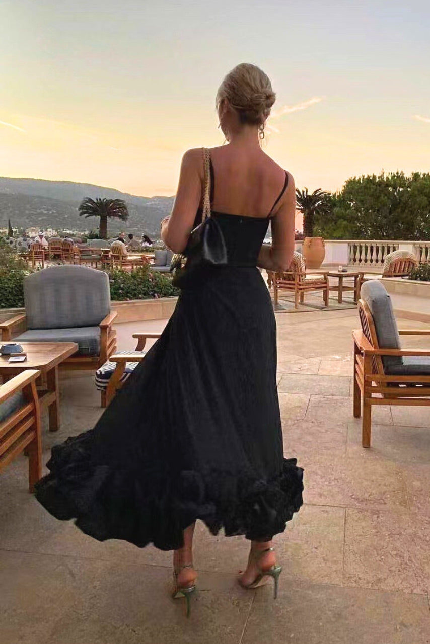 Ruffle Hem Homecoming Dress