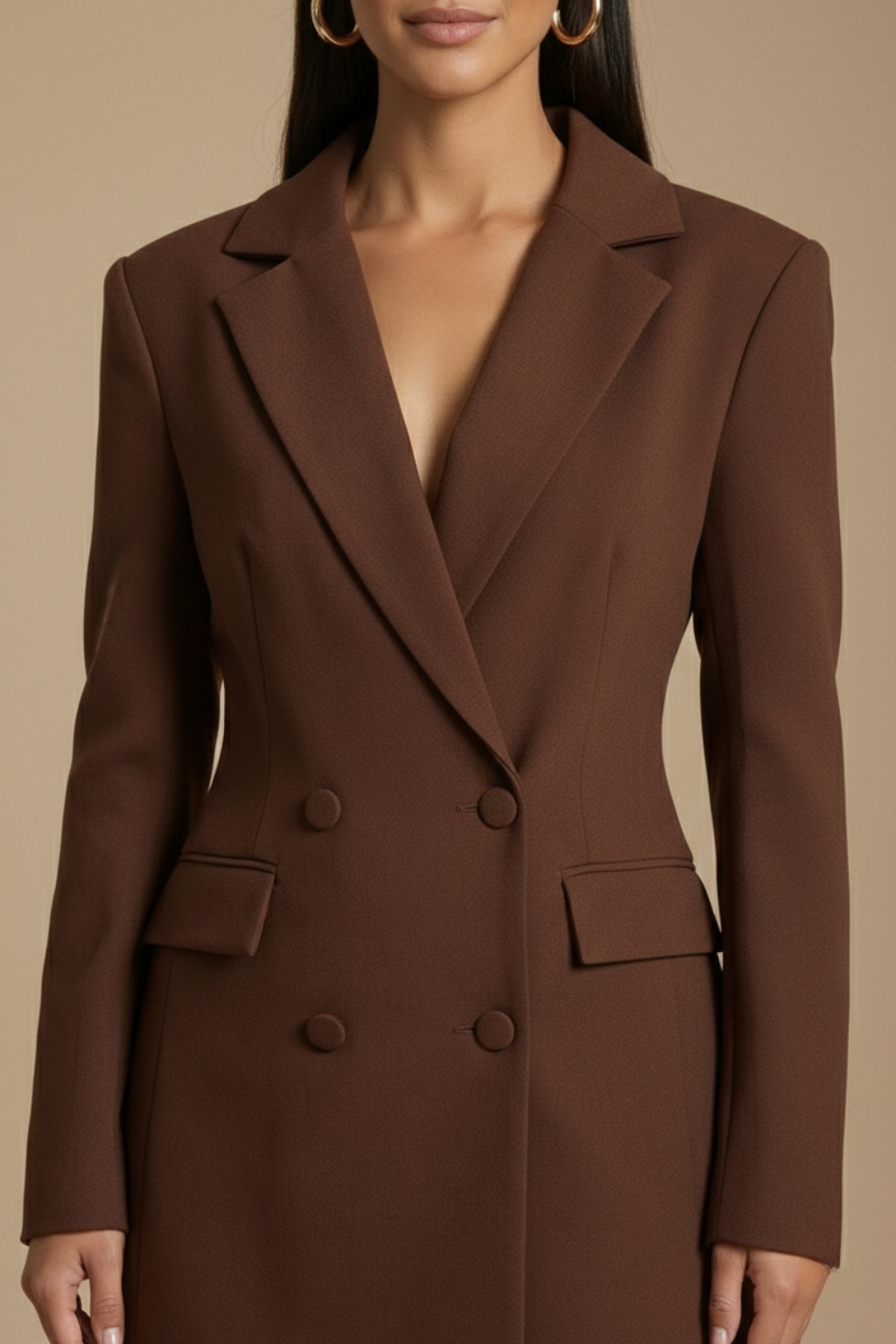 Double Breasted Tailored Blazer Mini Dress - Cocktail Party