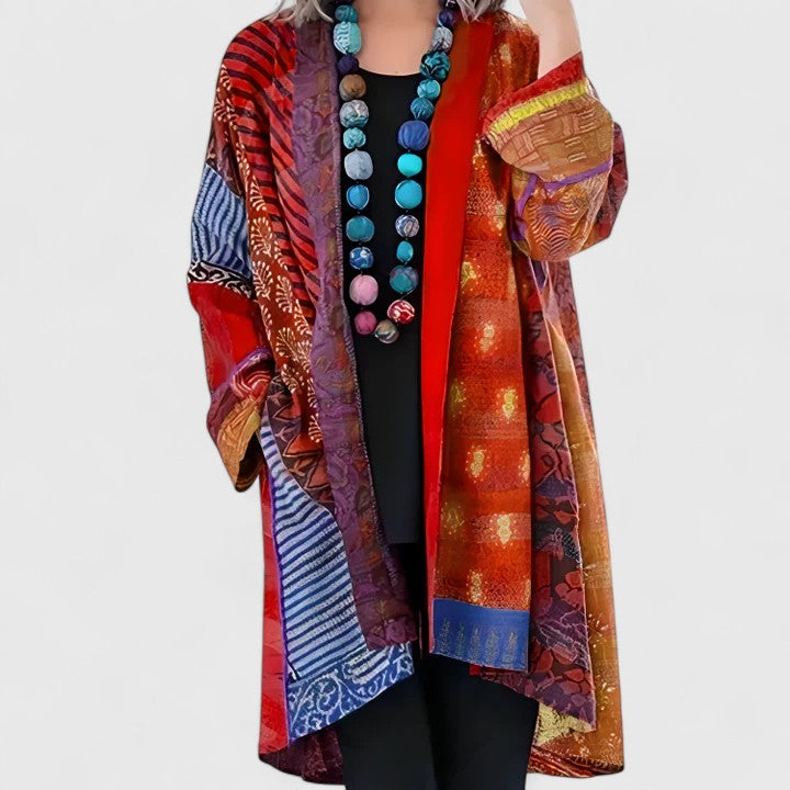 Calirenne | Women's Patchwork Print Kimono Cardigan