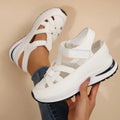 Woven Strap Velcro Closure Platform Casual Sandal