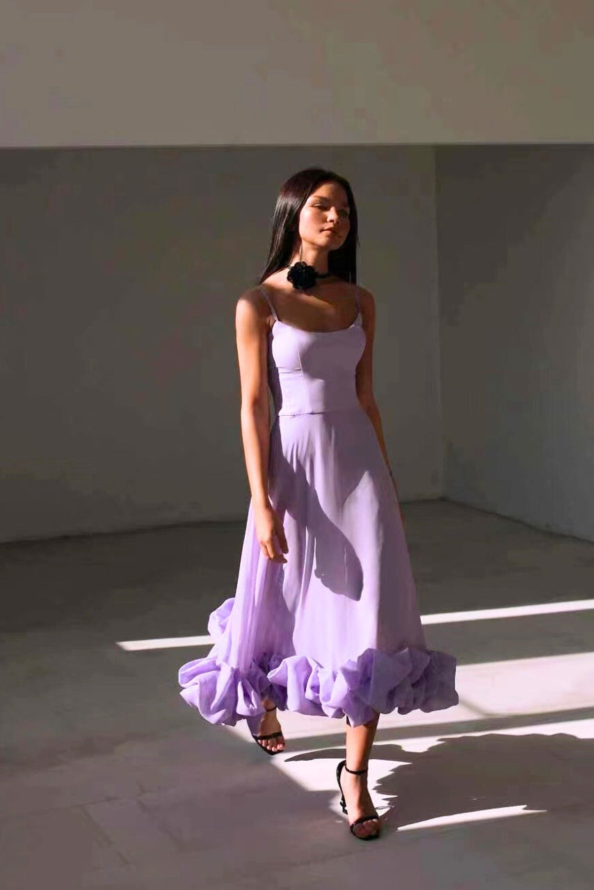 Ruffle Hem Homecoming Dress