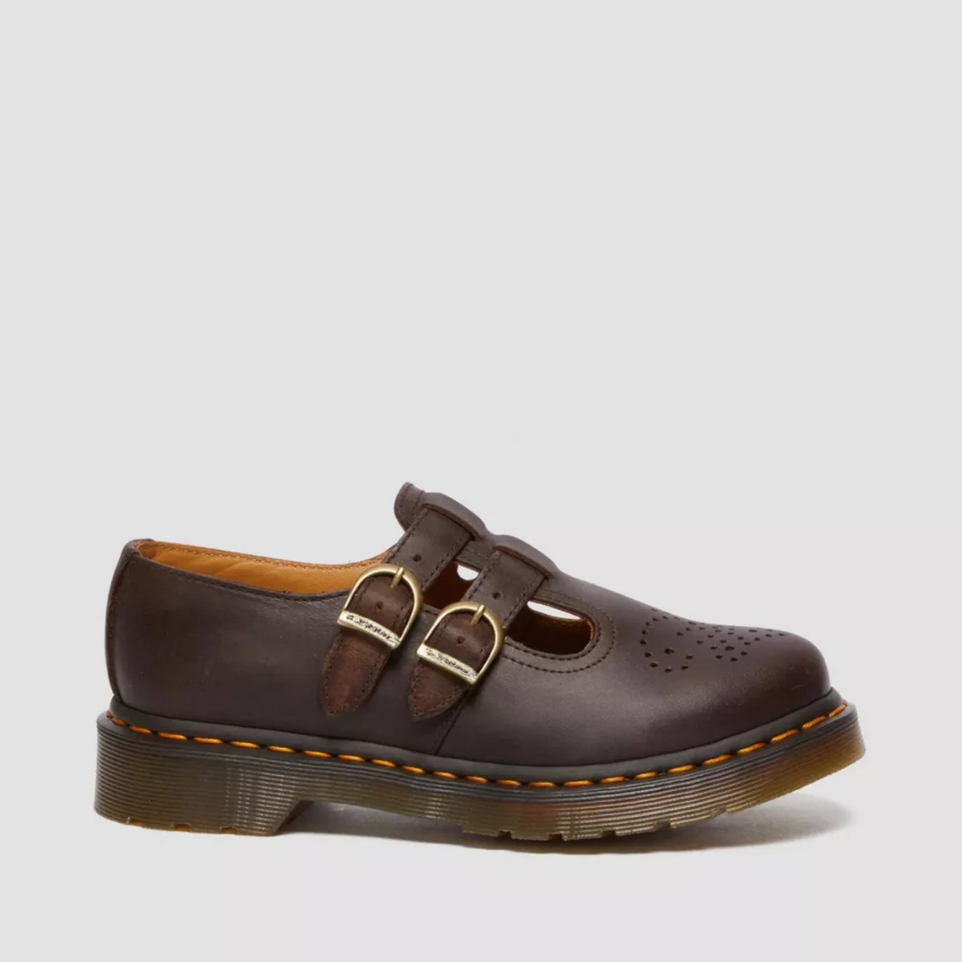 Double Buckle Leather Mary Jane Flats Women - Edgy Casual