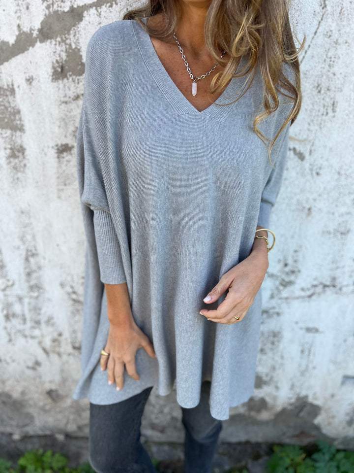 Koa | Women's Oversized V-Neck Tunic Sweater