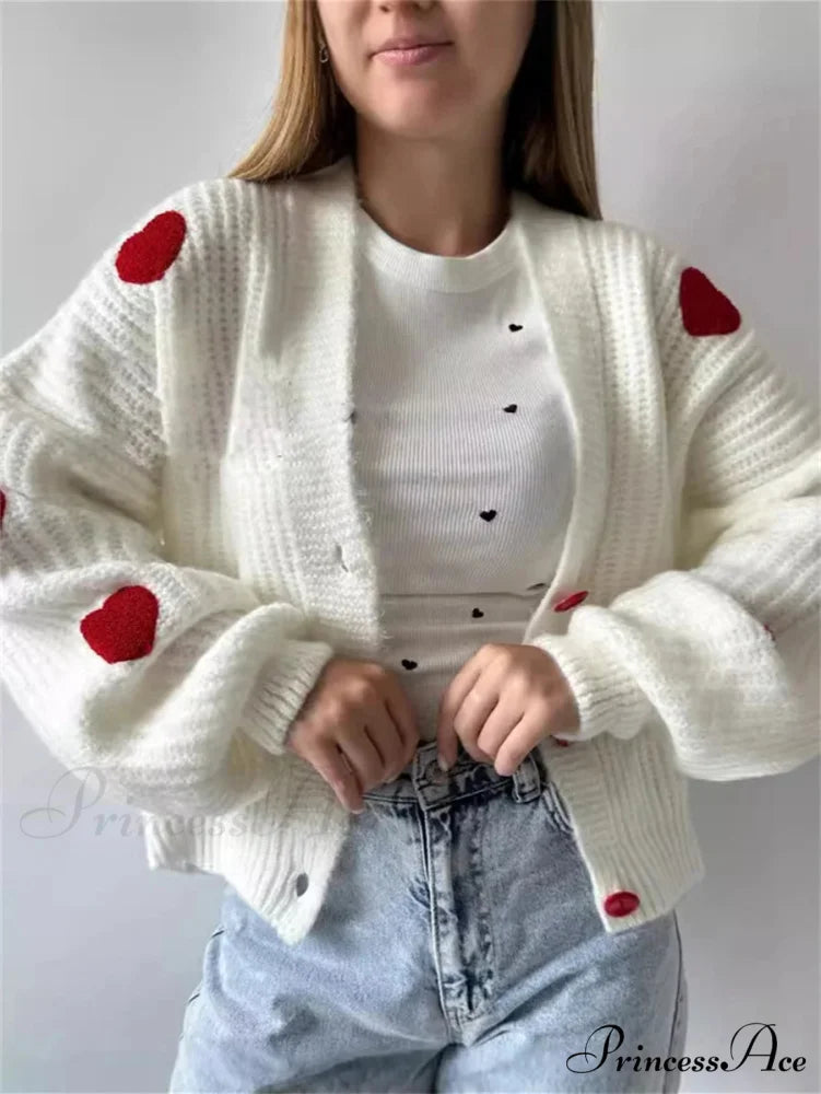 3D Heart Patchwork Valentine’s Day Sweater