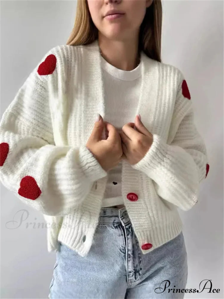 3D Heart Patchwork Valentine’s Day Sweater