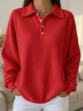 Availen | Women's Waffle Knit Collared Henley Sweater