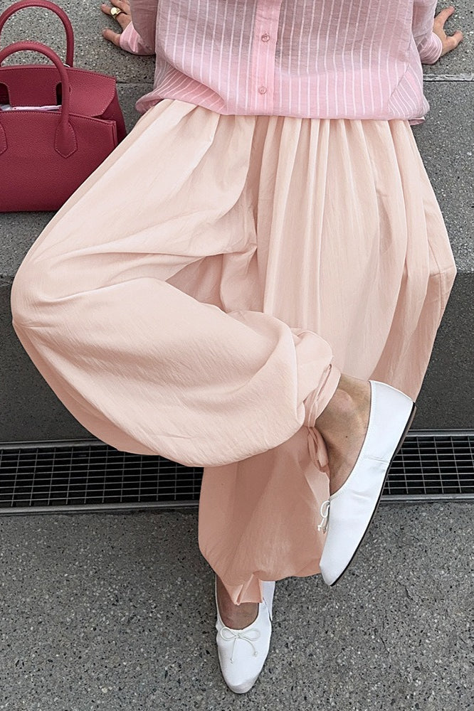 Elegant Loose Tie Harem Pants