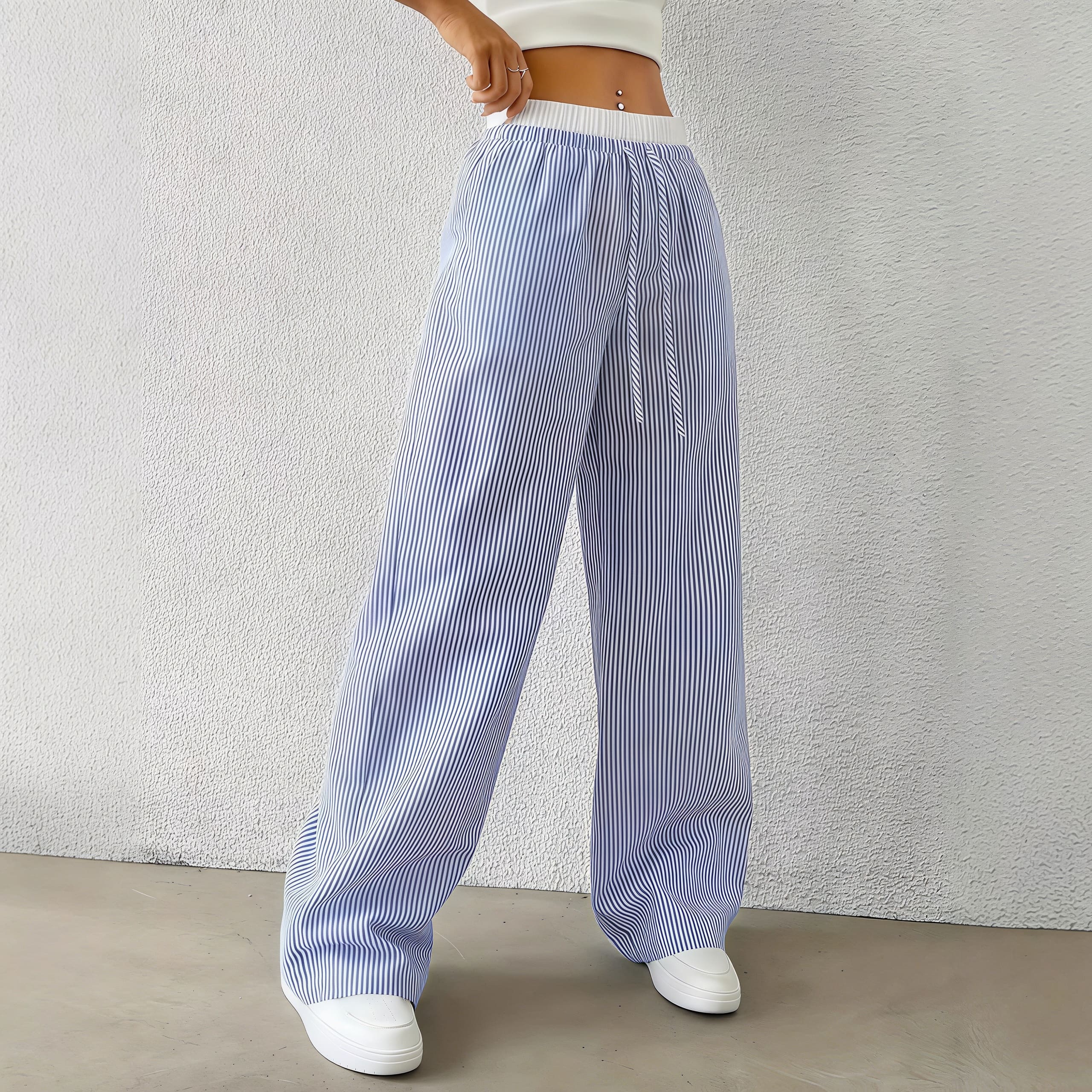 Fashion Striped Straight Casual Pants