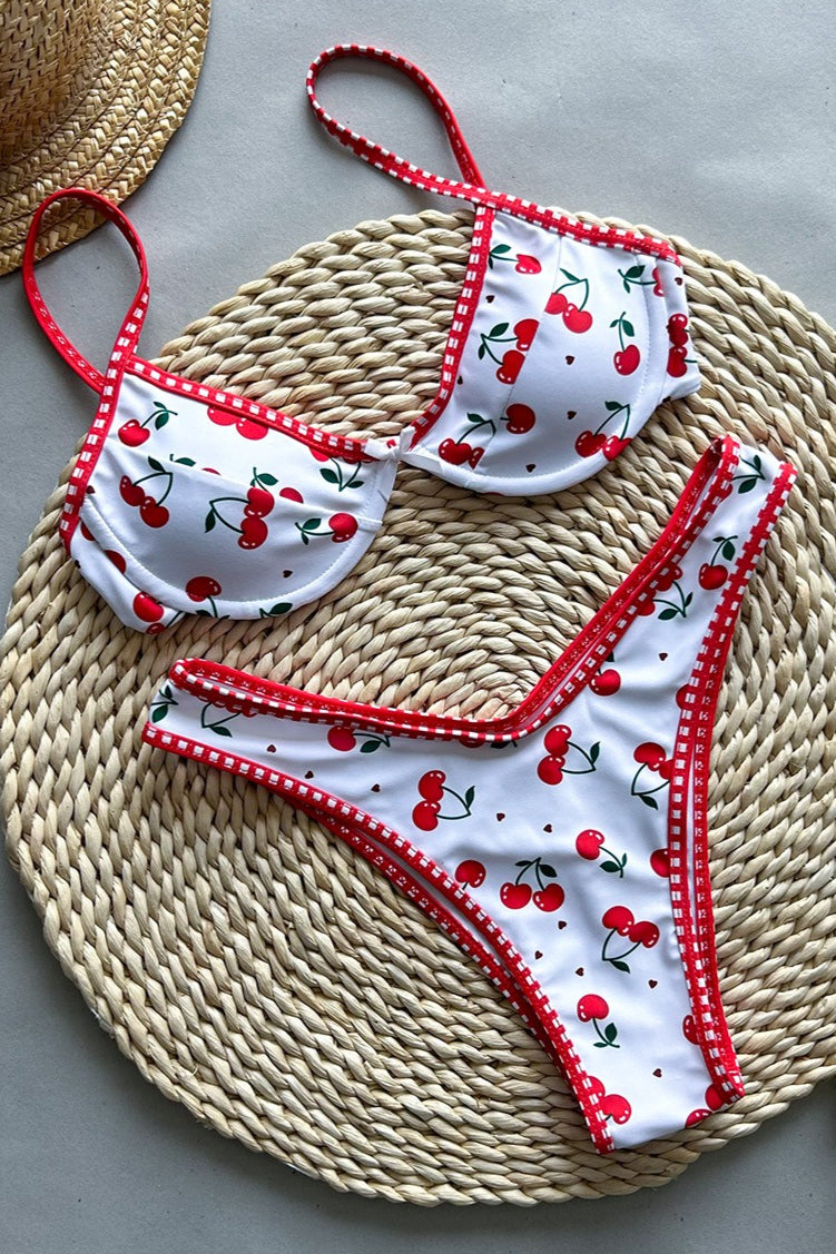 Sweet Cherry Push Up Bikini Set