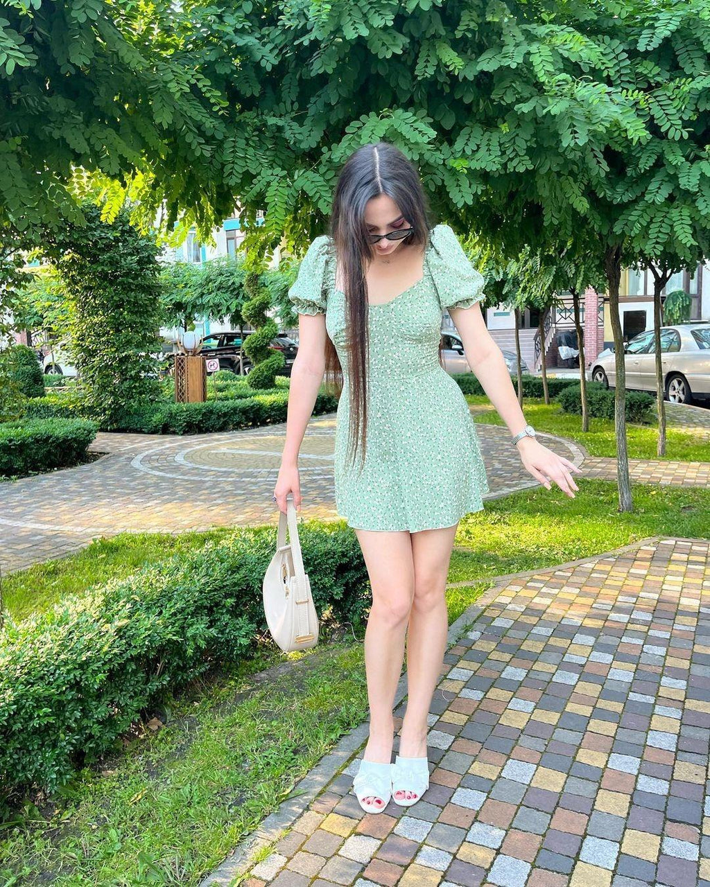 Seductive Blossom Pattern Envelop Blossom Dress