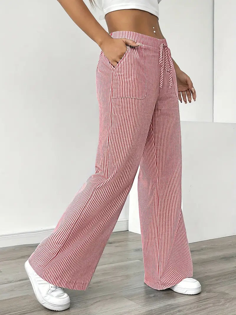 Nina - Elegant Striped Pant With Pockets