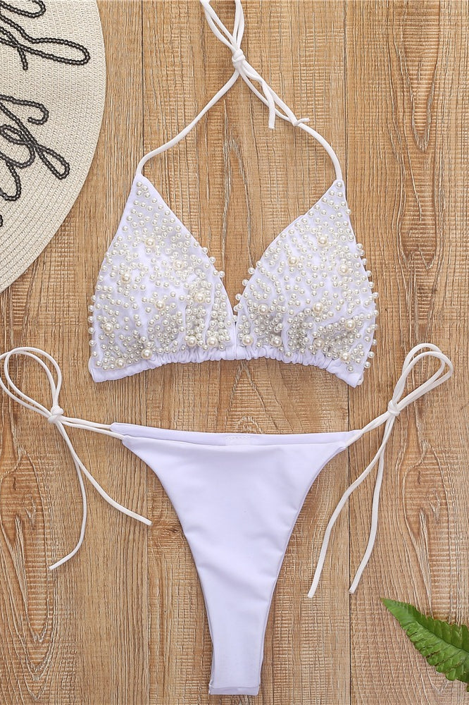 Solid Pearl Sexy Bikini Set