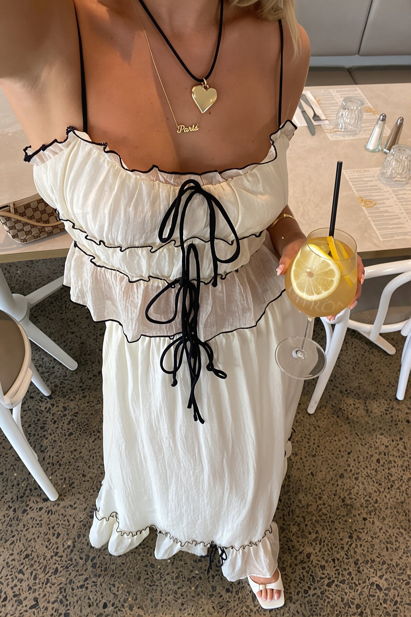 Elegant Satin Bow Cami Top Pleated Skirt Skirt Sets