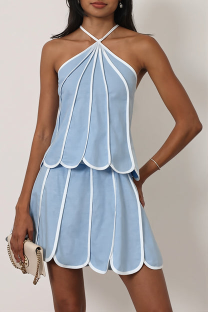 Sexy Halter Backless Sleeveless Top Bodycon Skirt Sets