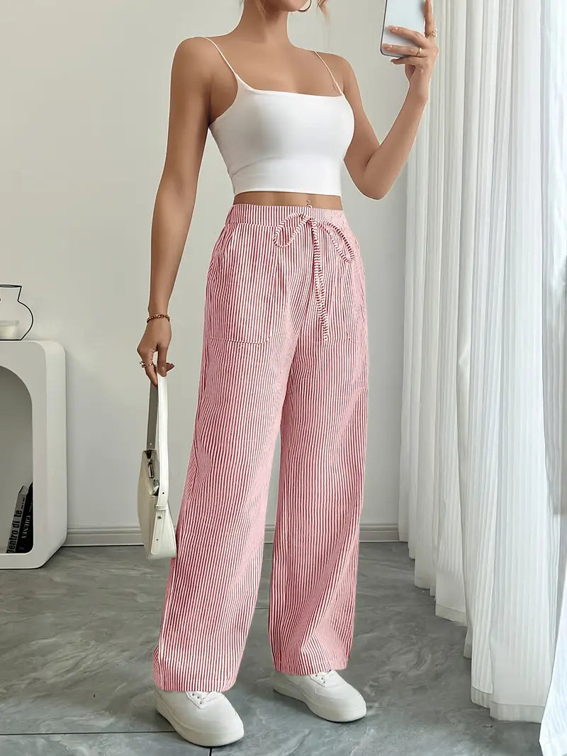 Nina - Elegant Striped Pant With Pockets
